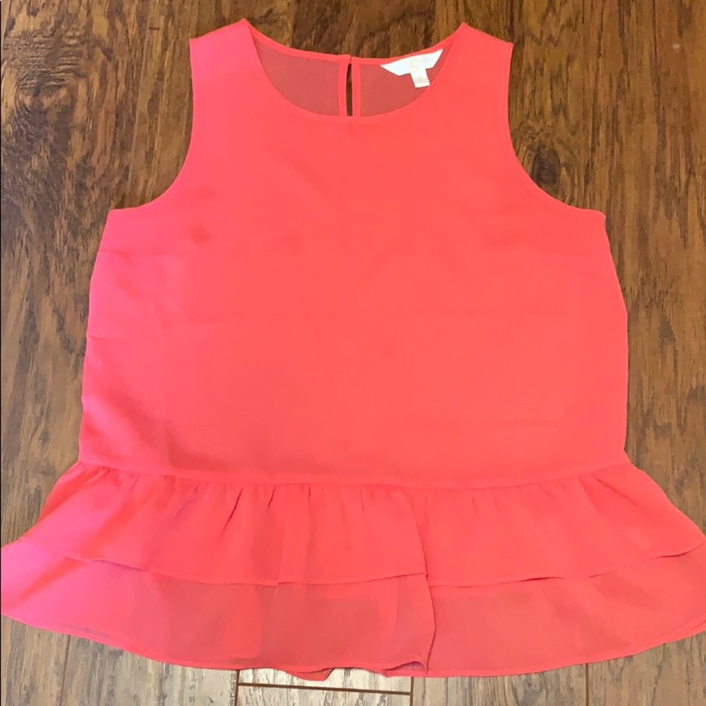 Coral Peplum Top